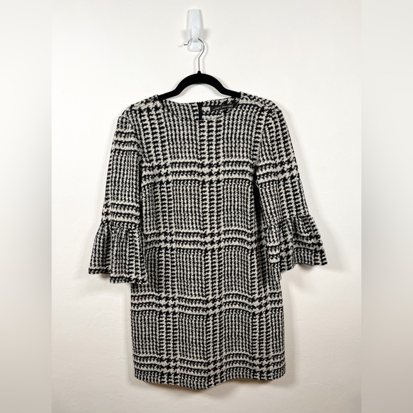 Zara Dress Womens Medium Black White Short Casual Party Lantern Sleeve Ladies - Picture 2 of 12